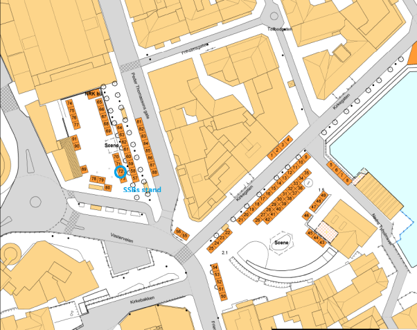 Kart over plassering av SSBs stand