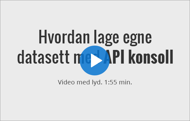 Hvordan bruke API konsoll - video med lyd